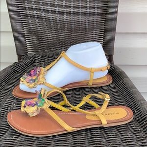madden girl girls gold strap flowered sandals  $5/25